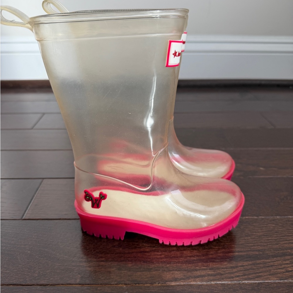 American Girl Wellie Wishers Clear Peek a Boo Clear Rain Boots - Picture 2 of 9